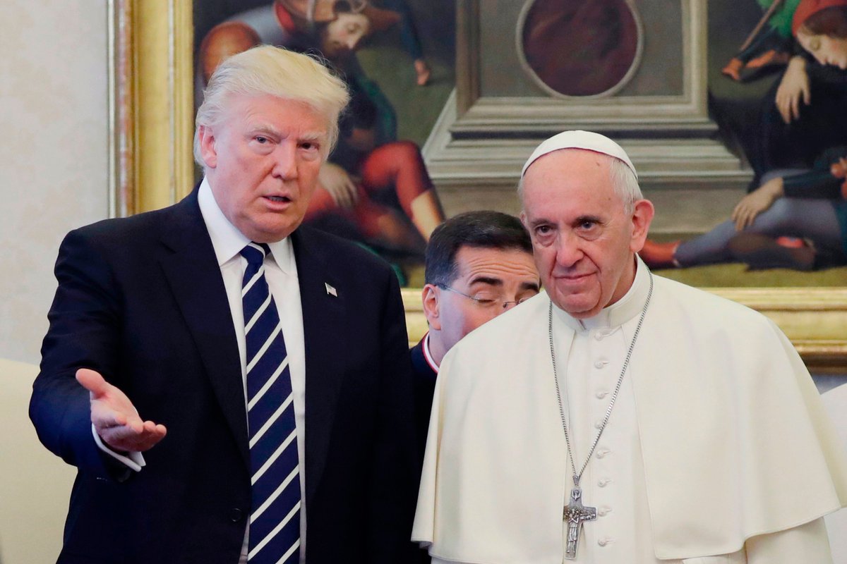 High Quality Trump and Pope Sad Blank Meme Template