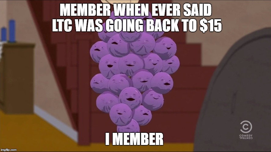 Member Berries Meme | MEMBER WHEN EVER SAID LTC WAS GOING BACK TO $15; I MEMBER | image tagged in memes,member berries | made w/ Imgflip meme maker