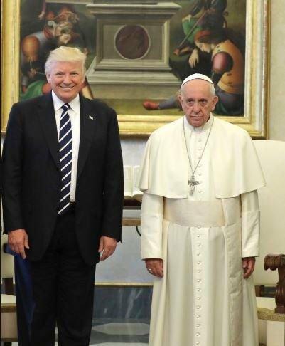 High Quality Trump and Pope Francis Blank Meme Template