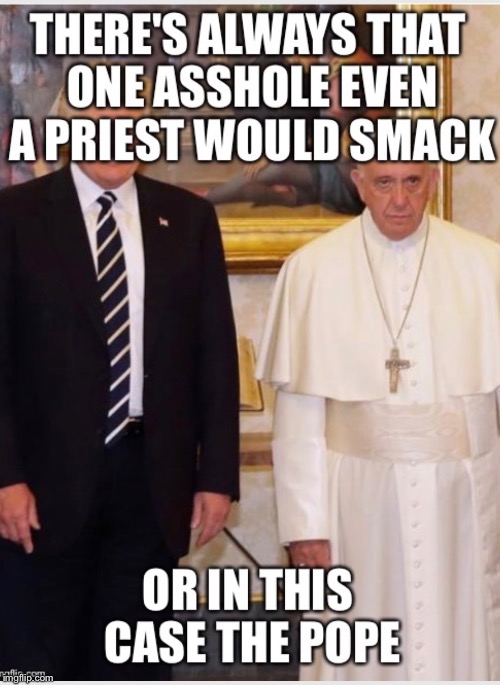 I mean... | image tagged in resist,nevertrump,pope,donald trump | made w/ Imgflip meme maker