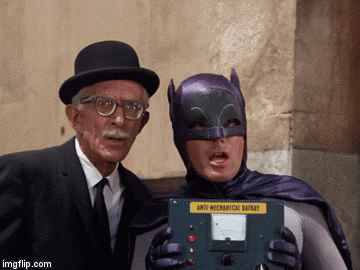 Alfred' ('Alan Napier'), 'Batman' ('Adam West') with 'ANTI-MECHANICAL  BATRAY' on 'Batman' TV Series (1966–1968) - Imgflip