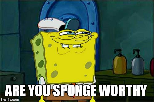 Don't You Squidward Meme | ARE YOU SPONGE WORTHY | image tagged in memes,dont you squidward | made w/ Imgflip meme maker