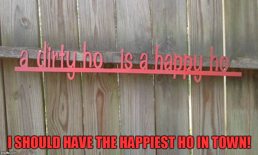 Dirty and Happy! | I SHOULD HAVE THE HAPPIEST HO IN TOWN! | image tagged in dirty ho,dirty,happy | made w/ Imgflip meme maker