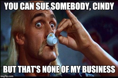 YOU CAN SUE SOMEBODY, CINDY BUT THAT'S NONE OF MY BUSINESS | made w/ Imgflip meme maker