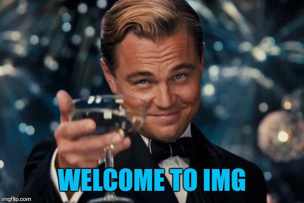 Leonardo Dicaprio Cheers Meme | WELCOME TO IMG | image tagged in memes,leonardo dicaprio cheers | made w/ Imgflip meme maker