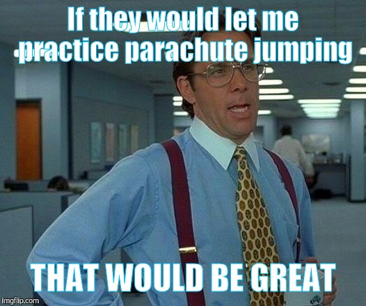 That Would Be Great Meme | If they would let me practice parachute jumping THAT WOULD BE GREAT | image tagged in memes,that would be great | made w/ Imgflip meme maker