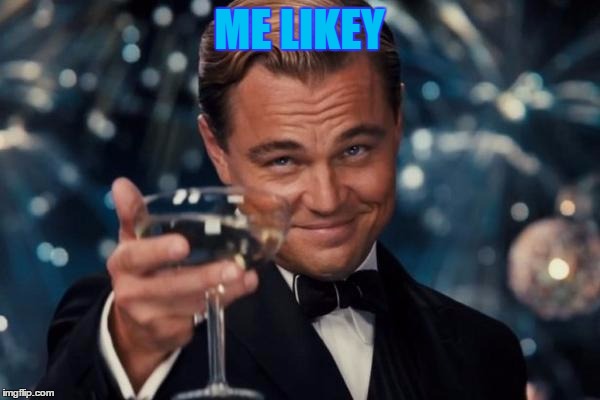 Leonardo Dicaprio Cheers Meme | ME LIKEY | image tagged in memes,leonardo dicaprio cheers | made w/ Imgflip meme maker