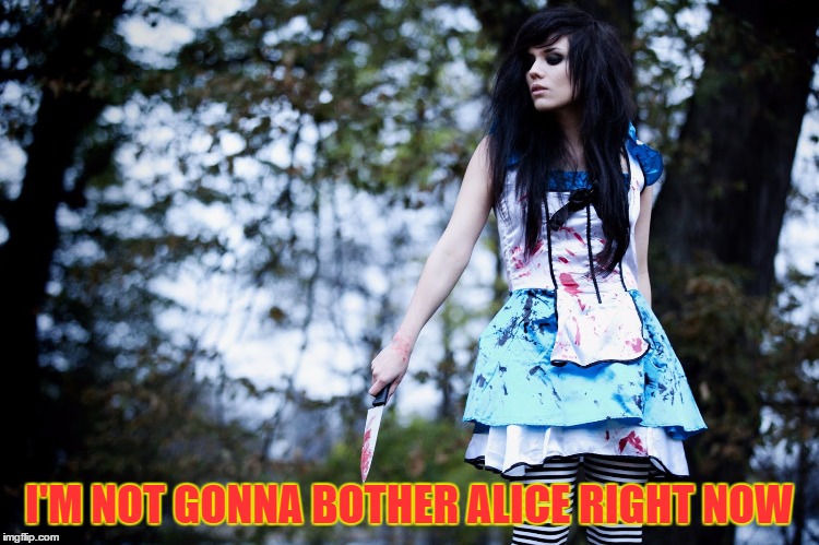 I'M NOT GONNA BOTHER ALICE RIGHT NOW | made w/ Imgflip meme maker