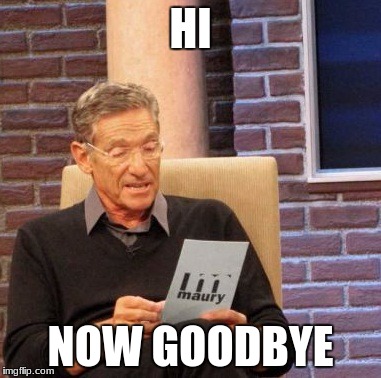 Maury Lie Detector | HI; NOW GOODBYE | image tagged in memes,maury lie detector | made w/ Imgflip meme maker