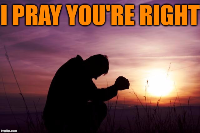 Pray | I PRAY YOU'RE RIGHT | image tagged in pray | made w/ Imgflip meme maker