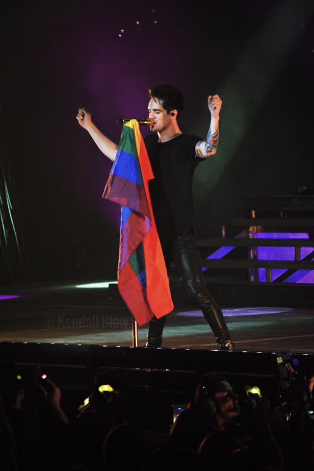 High Quality Brendon Urie rainbow gay pride flag Blank Meme Template