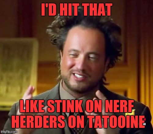 Ancient Aliens | I'D HIT THAT; LIKE STINK ON NERF HERDERS ON TATOOINE | image tagged in memes,ancient aliens | made w/ Imgflip meme maker