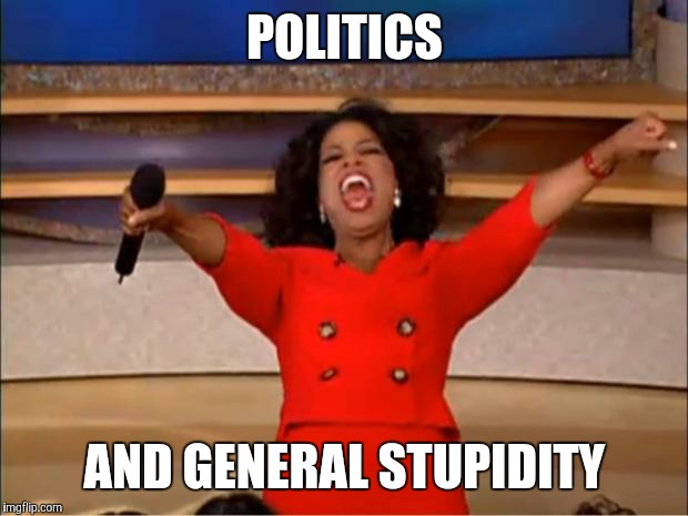 Oprah You Get A Meme | POLITICS AND GENERAL STUPIDITY | image tagged in memes,oprah you get a | made w/ Imgflip meme maker