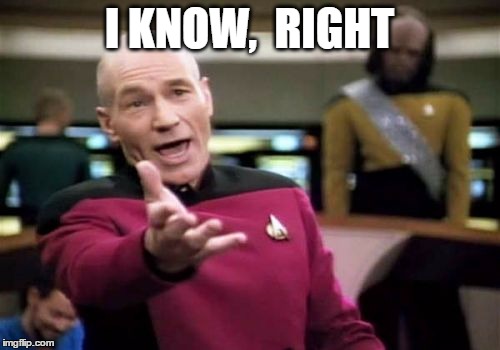 Picard Wtf Meme | I KNOW,  RIGHT | image tagged in memes,picard wtf | made w/ Imgflip meme maker