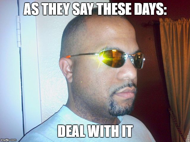 AS THEY SAY THESE DAYS:; DEAL WITH IT | made w/ Imgflip meme maker