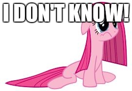 Pinkie Pie very sad | I DON'T KNOW! | image tagged in pinkie pie very sad | made w/ Imgflip meme maker