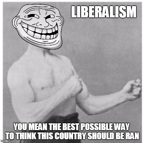 Overly Trolly Troll | LIBERALISM; YOU MEAN THE BEST POSSIBLE WAY TO THINK THIS COUNTRY SHOULD BE RAN | image tagged in overly trolly troll | made w/ Imgflip meme maker
