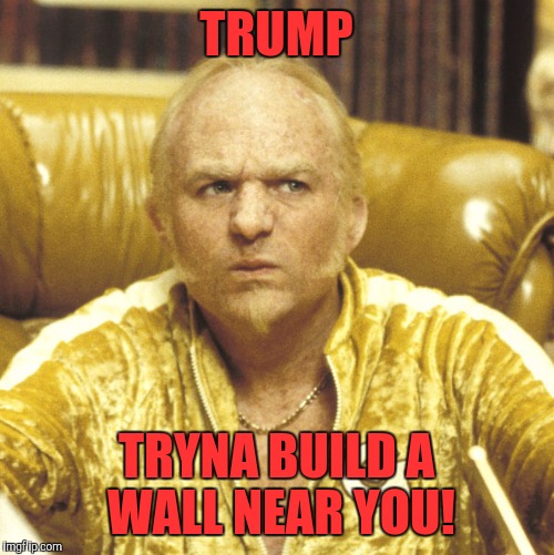 President | TRUMP; TRYNA BUILD A WALL NEAR YOU! | image tagged in goldmember,memes,funny,funny memes,president trump | made w/ Imgflip meme maker