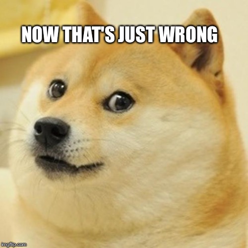 Doge Meme | NOW THAT'S JUST WRONG | image tagged in memes,doge | made w/ Imgflip meme maker
