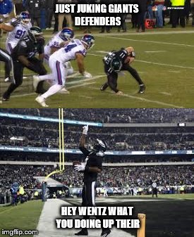 hi wentz | JUST JUKING GIANTS DEFENDERS; HEY WENTZ WHAT YOU DOING UP THEIR | image tagged in fly | made w/ Imgflip meme maker