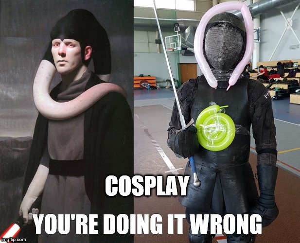 YOU'RE DOING IT WRONG; COSPLAY | image tagged in starwars | made w/ Imgflip meme maker