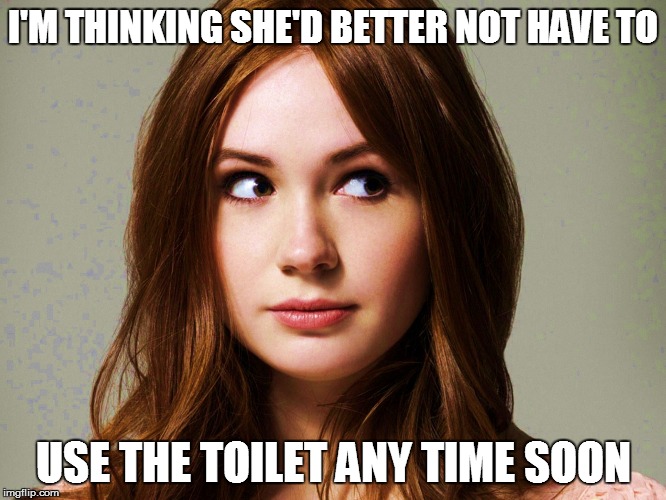 I'M THINKING SHE'D BETTER NOT HAVE TO USE THE TOILET ANY TIME SOON | made w/ Imgflip meme maker