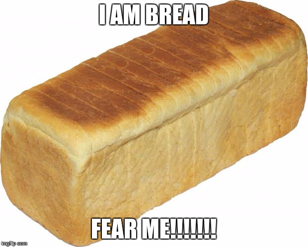 Breadddd | I AM BREAD; FEAR ME!!!!!!! | image tagged in breadddd | made w/ Imgflip meme maker