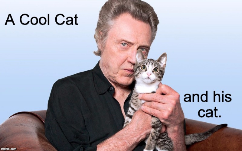 Does this need a title?  | A Cool Cat; and his cat. | image tagged in christopher walken,cats,memes | made w/ Imgflip meme maker