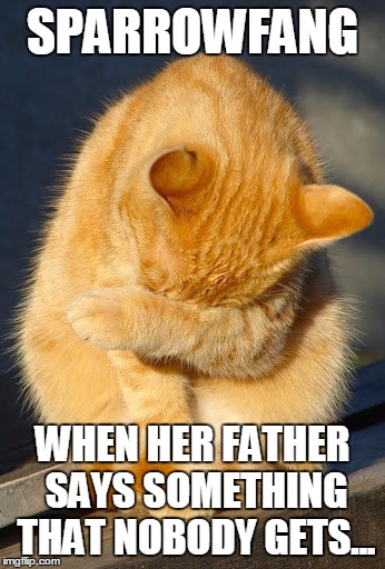 SPARROWFANG; WHEN HER FATHER SAYS SOMETHING THAT NOBODY GETS... | image tagged in sparrowfang | made w/ Imgflip meme maker