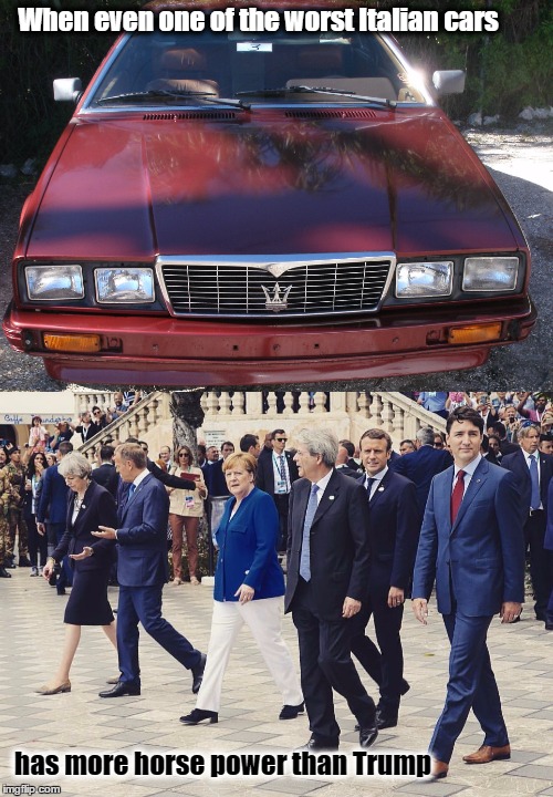 Maserati Bi-turbo - More Horse Power than Trump | When even one of the worst Italian cars; has more horse power than Trump | image tagged in italy,car,donald trump,resist | made w/ Imgflip meme maker