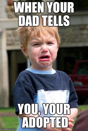 Sad Face | WHEN YOUR DAD TELLS; YOU, YOUR ADOPTED | image tagged in sad face | made w/ Imgflip meme maker