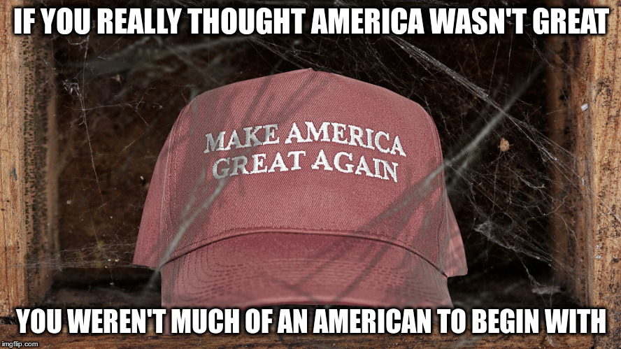 America has always been great | IF YOU REALLY THOUGHT AMERICA WASN'T GREAT; YOU WEREN'T MUCH OF AN AMERICAN TO BEGIN WITH | image tagged in losers,republican,trump,fools,nazi | made w/ Imgflip meme maker