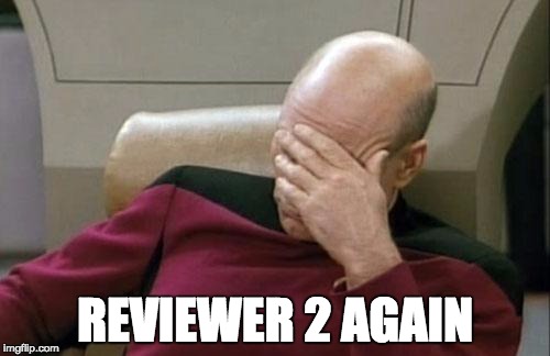 Reviewer 2 again | REVIEWER 2 AGAIN | image tagged in memes,captain picard facepalm,reviewer 2 | made w/ Imgflip meme maker