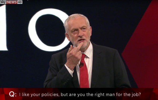 Corbyn middle finger Blank Meme Template