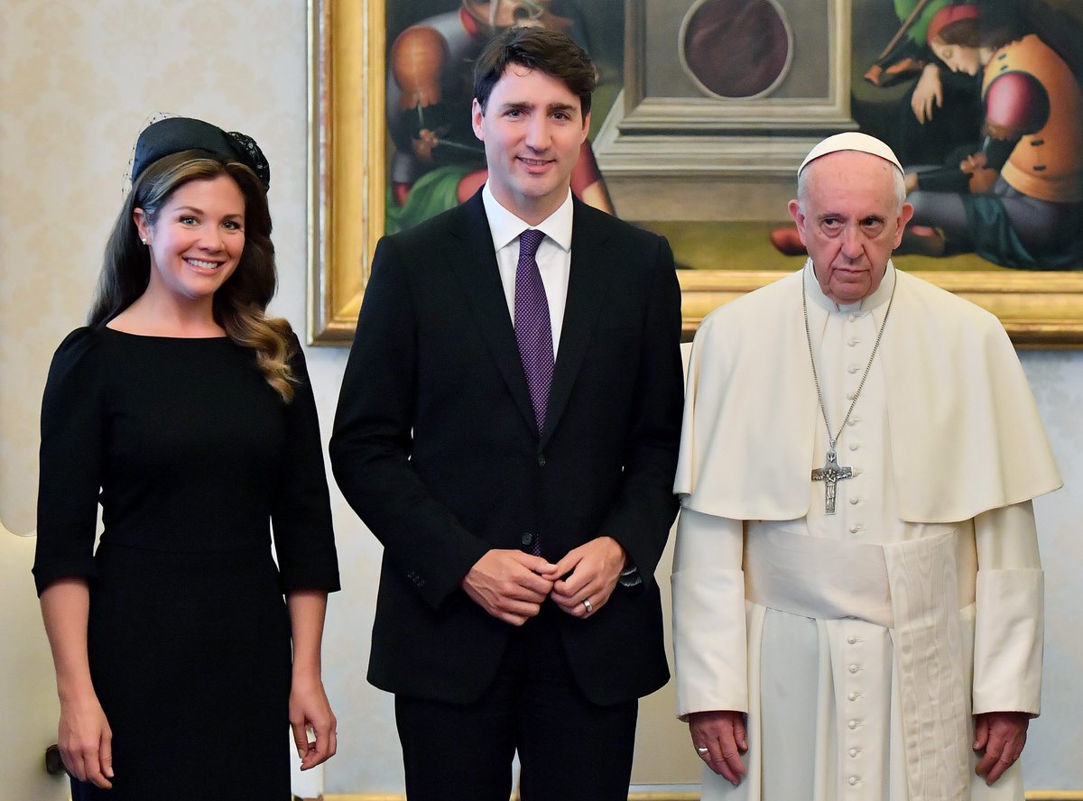 The Pope and Trudeau Blank Meme Template