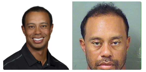 Tiger Woods Side by Side Blank Meme Template