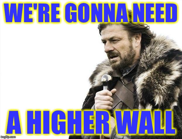 Brace Yourselves X is Coming Meme | WE'RE GONNA NEED A HIGHER WALL | image tagged in memes,brace yourselves x is coming | made w/ Imgflip meme maker