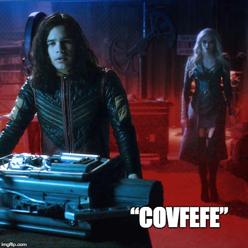 Vibe and Killer Frost | “COVFEFE” | image tagged in vibe and killer frost | made w/ Imgflip meme maker