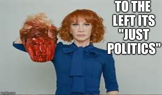 Insane | TO THE LEFT ITS "JUST POLITICS" | image tagged in not funny | made w/ Imgflip meme maker