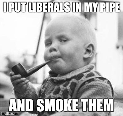 Think About It | I PUT LIBERALS IN MY PIPE AND SMOKE THEM | image tagged in think about it | made w/ Imgflip meme maker