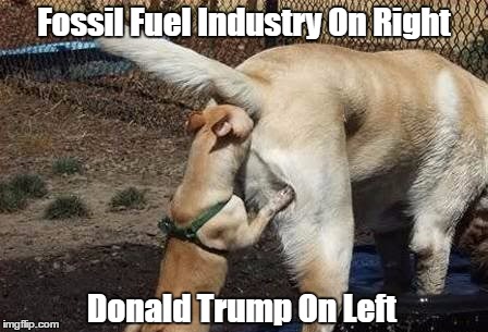 Fossil Fuel Industry On Right Donald Trump On Left | made w/ Imgflip meme maker