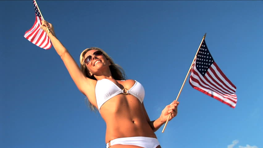 Hot American Bikini Chick Blank Meme Template