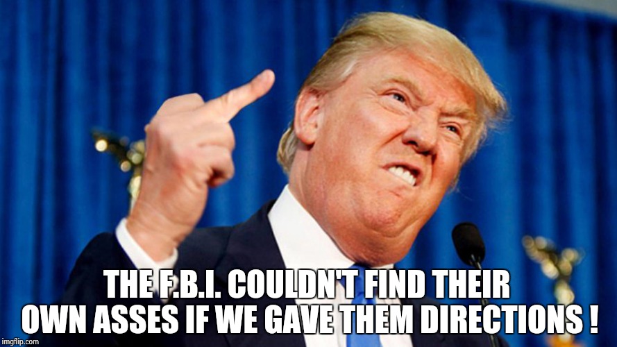 I have successfully translated "COVFEFE" , and that will be that | THE F.B.I. COULDN'T FIND THEIR OWN ASSES IF WE GAVE THEM DIRECTIONS ! | image tagged in trump - bird,morons,fbi,nsfw | made w/ Imgflip meme maker