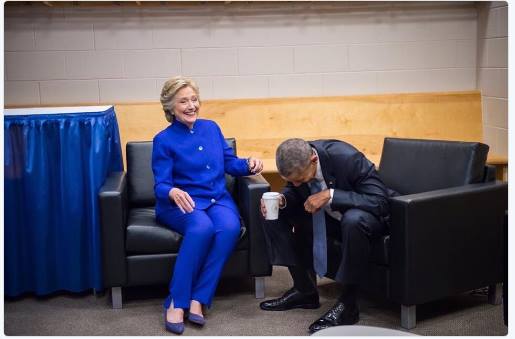 High Quality Hillary and Obama Laughing Blank Meme Template