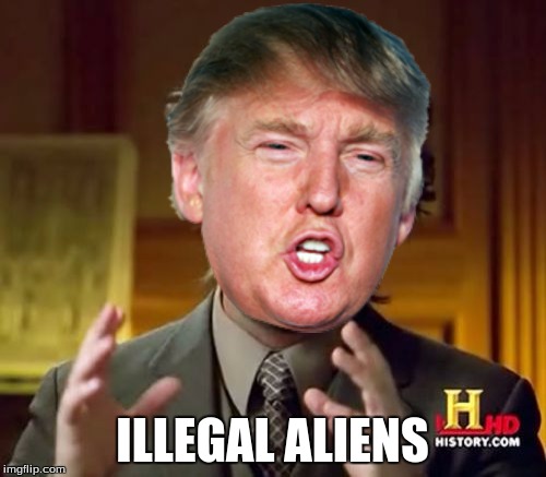 ILLEGAL ALIENS | image tagged in donald trump,alliens | made w/ Imgflip meme maker