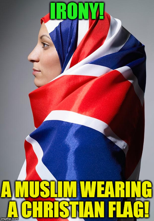 IRONY! A MUSLIM WEARING A CHRISTIAN FLAG! | image tagged in kedar joshi,irony,union jack,christianity,britain,muslims | made w/ Imgflip meme maker