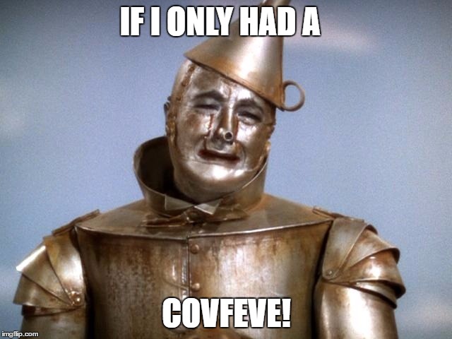 IF I ONLY HAD A; COVFEVE! | image tagged in sad tin man wizard of oz | made w/ Imgflip meme maker