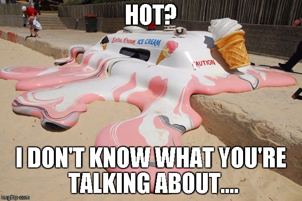 Melting | HOT? I DON'T KNOW WHAT YOU'RE TALKING ABOUT.... | image tagged in melting | made w/ Imgflip meme maker