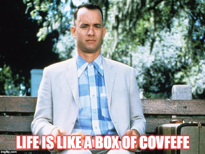 LIFE IS LIKE A BOX OF COVFEFE | image tagged in life is like a box of covfefe | made w/ Imgflip meme maker