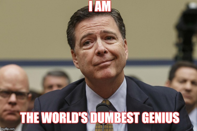 I AM THE WORLD'S DUMBEST GENIUS | image tagged in phoney comey | made w/ Imgflip meme maker